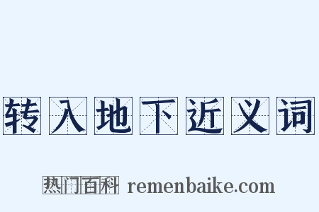 转入地下近义词是什么意思的图片